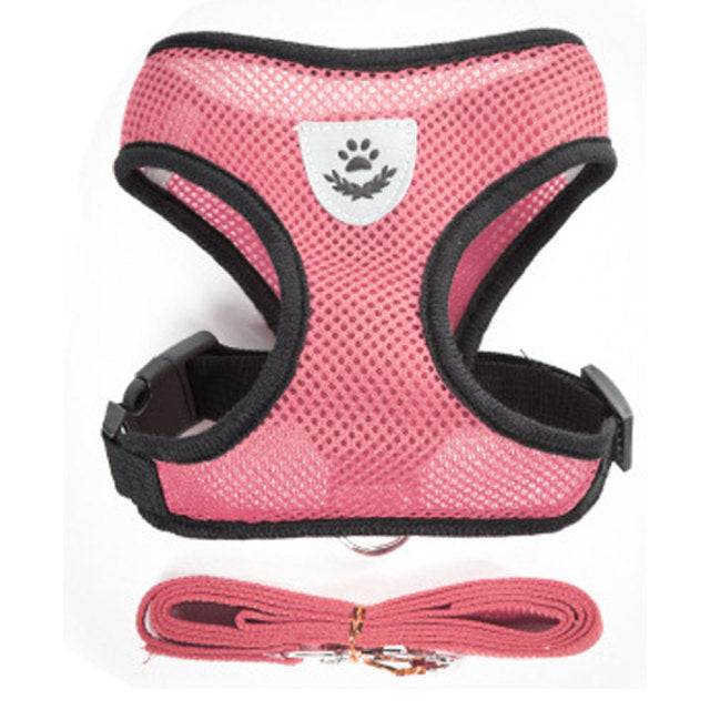 Breathable Small Dog Harness and Leash Set